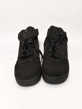 Nike Court Borough Mid 2 GS Triple Black High Top Sneakers 5.5Y